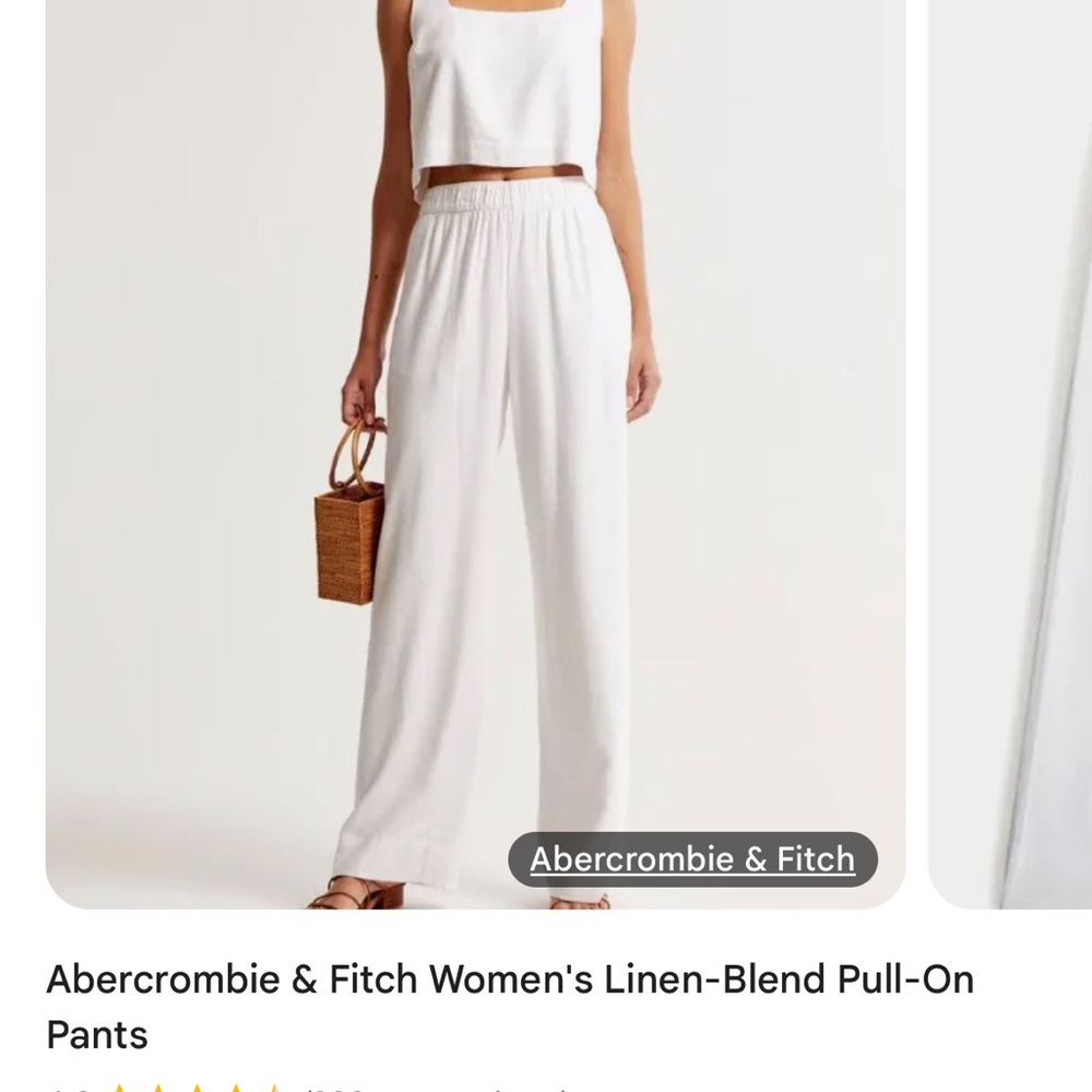 Abercrombie & Fitch Women's White Pull-On Pants